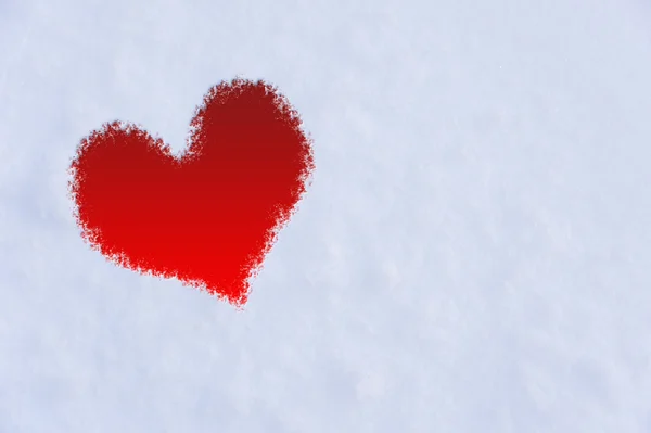 Form av hjärta på snön. — Stockfoto