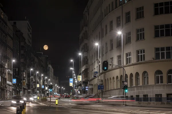 Belgradzie w nocy — Zdjęcie stockowe