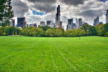 New York'un Manhattan skyline panorama Merkezi Par görüntülendi