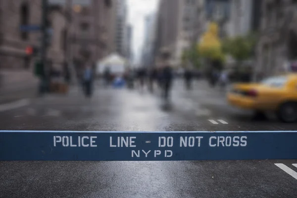 Polizeilinie überquert nicht. New York City. — Stockfoto