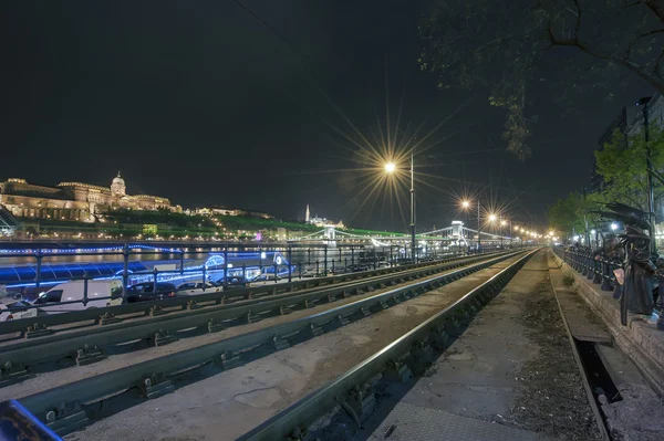Budapeszt nocą, Węgry — Zdjęcie stockowe