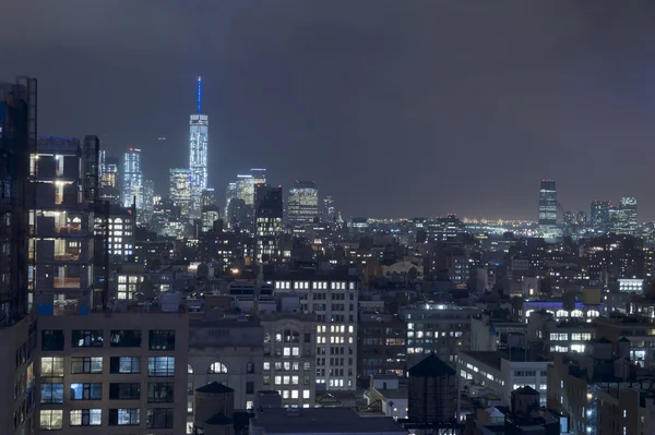 Дахи будинків міста Manhattan Нью-Йорку Стокова Картинка