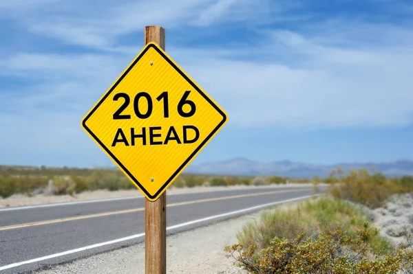 Nieuwjaar 2016 Ahead verkeersbord — Stockfoto