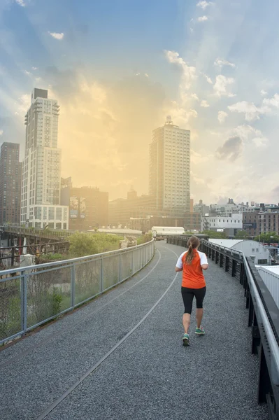 Sports woman Running in the City — Stock Photo, Image