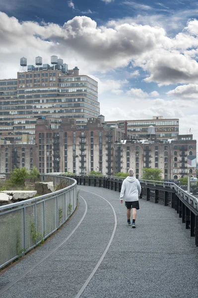 Komuta sizde New York'ta yüksek hat Park'ta yürüyüş — Stok fotoğraf