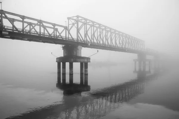 Pont dans le brouillard — Photo