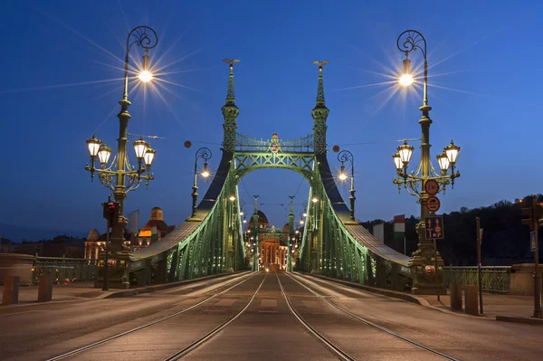Most wolności Budapeszt nocą — Zdjęcie stockowe