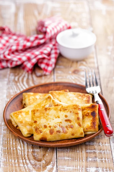 Homemade stuffed pancakes — Stock Photo, Image