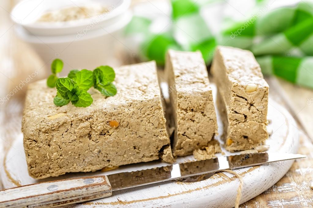 sliced halva on a board