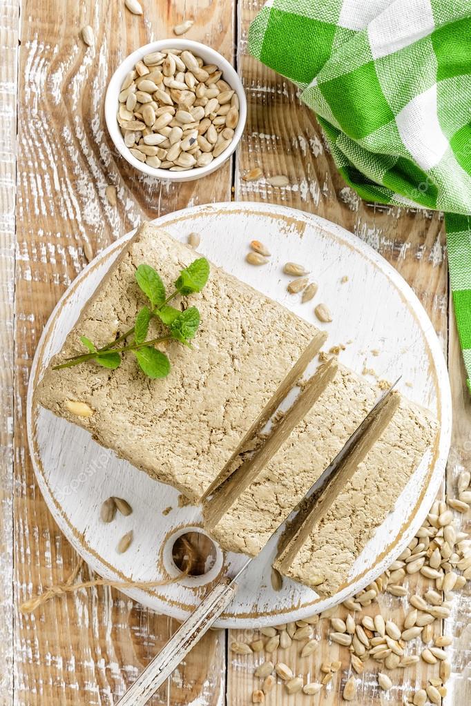 sliced halva on a board