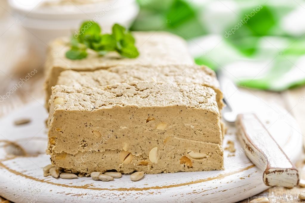 sliced halva on a board