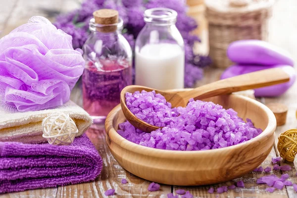 Lavendel spa set — Stockfoto
