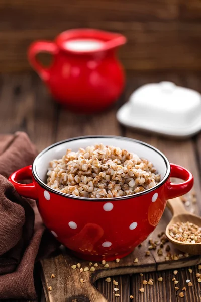 Porridge di grano saraceno bollito — Foto Stock