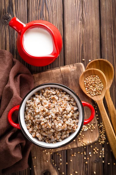 Gekookte boekweit PAP — Stockfoto