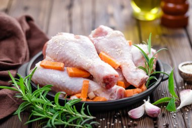 Çiğ tavuk bacağı.