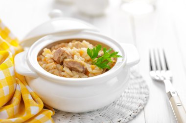 Etli ve sebzeli risotto