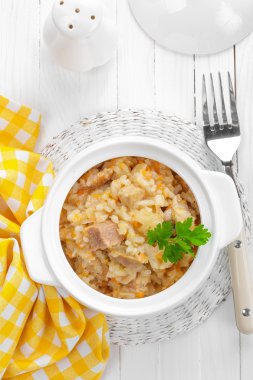 Etli ve sebzeli risotto
