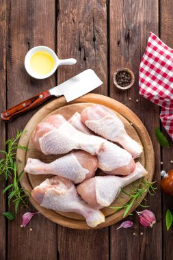 Çiğ tavuk bacağı.