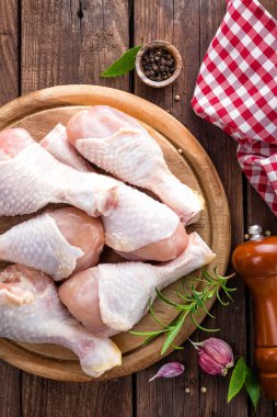 Çiğ tavuk bacağı.