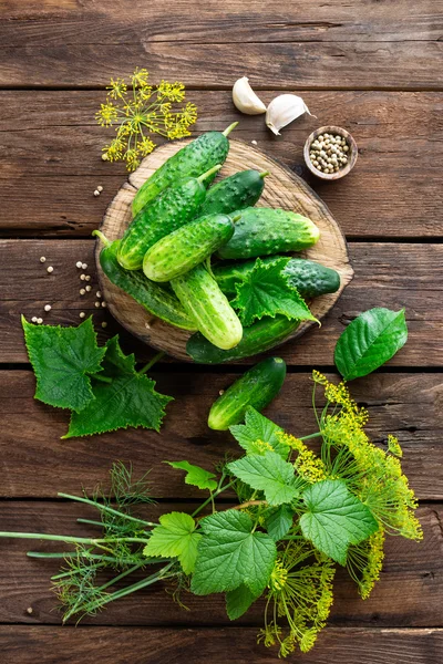 Beitsen komkommers, ingrediënten — Stockfoto