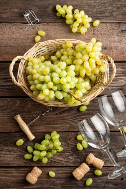 Sepet içinde taze üzüm