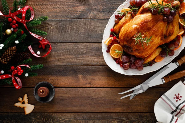 Peru Assado Comida Festiva Para Jantar Natal — Fotografia de Stock