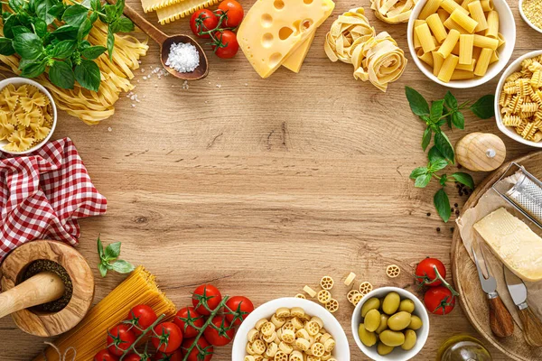 Italian Food Culinary Concept Background Ingredients Cooking Wooden Kitchen Rustic — Stock Photo, Image