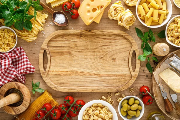 Italian Food Culinary Concept Background Ingredients Cooking Wooden Kitchen Rustic — Stock Photo, Image
