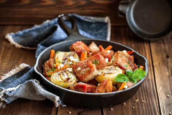 Carne e produtos hortícolas — Fotografia de Stock