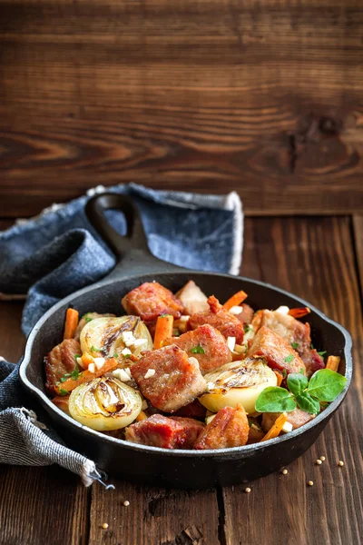 Carne e produtos hortícolas — Fotografia de Stock