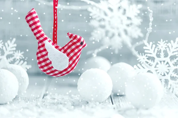 Białe Boże Narodzenie dekoracje — Zdjęcie stockowe