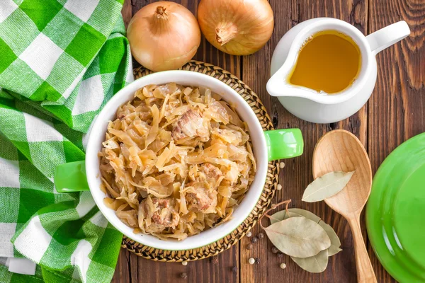 Braised cabbage with meat — Stock Image Braised cabbage with meat Royalty Free Stock Images