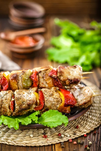 Kebab met groenten — Stockfoto