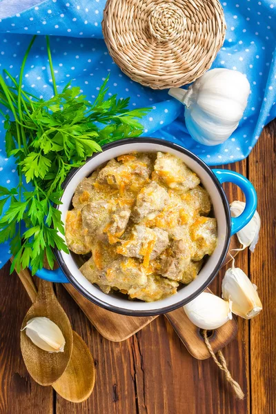 Liver in sauce — Stockfoto