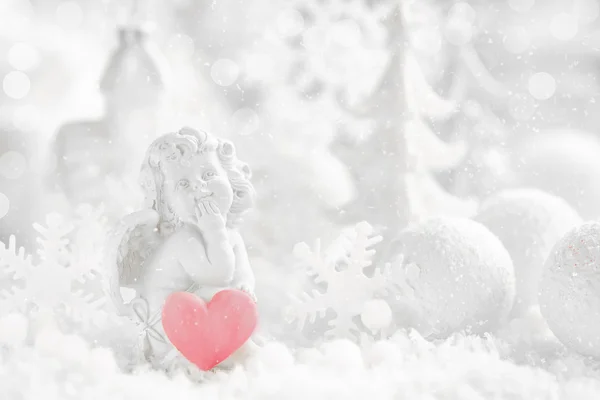 Valentine kartu dengan malaikat — Stok Foto