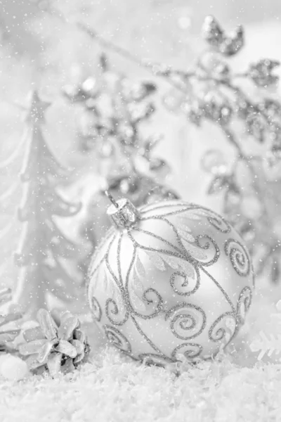 Witte Kerstmis decoratie — Stockfoto