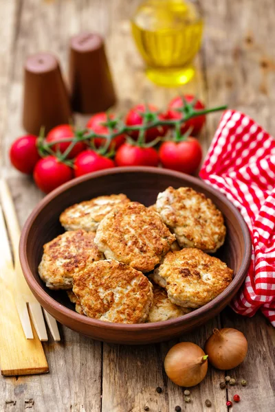 Meat cutlets on a plate — Stock Photo, Image