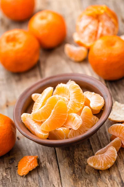 Fresh peeled tangerines — Stock Photo, Image