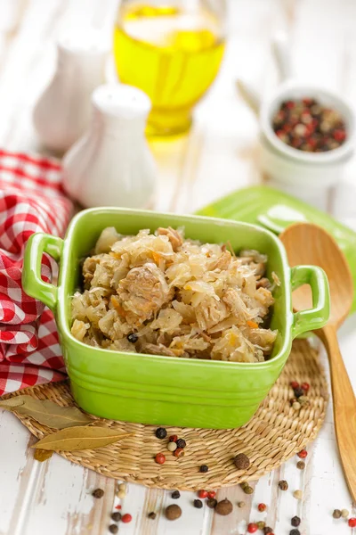 Bigos with sour cabbage and meat — Stock Photo, Image