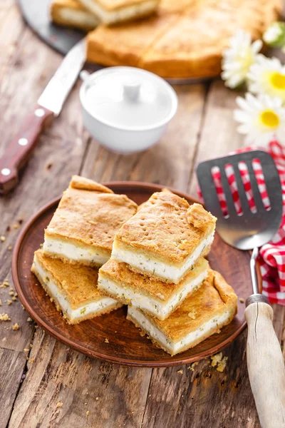 코 티 지 치즈와 치즈 케이크 — 스톡 사진