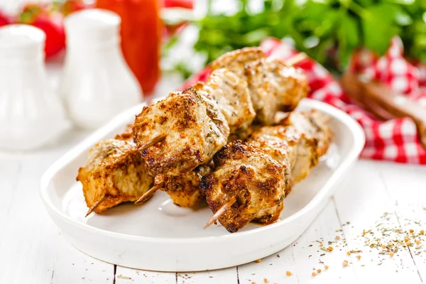 Shish kebab on skewers — Stock Photo, Image