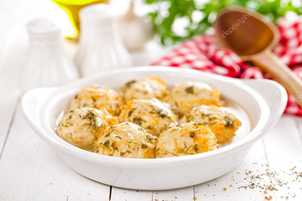 chicken meatballs with sauce
