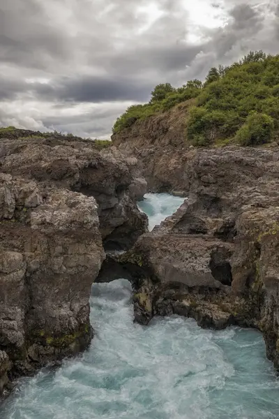 폭포 Barnafoss — 스톡 사진