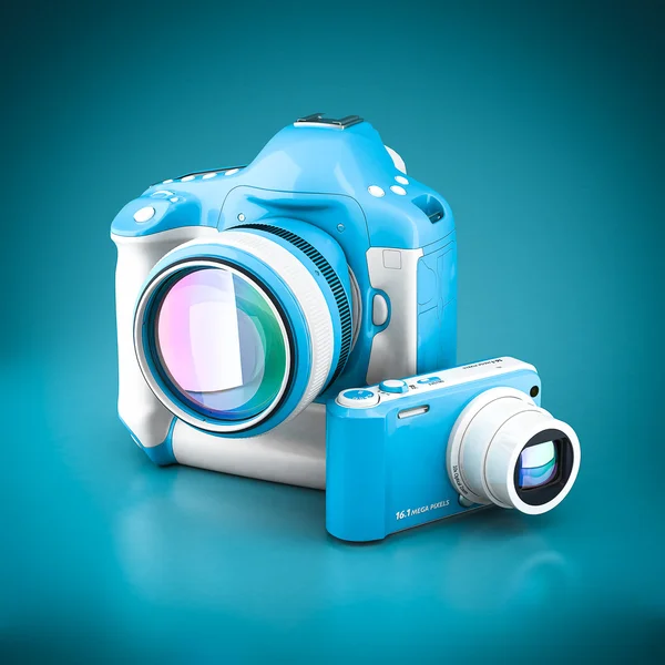 Cyfrowy aparat fotograficzny model 3d — Zdjęcie stockowe