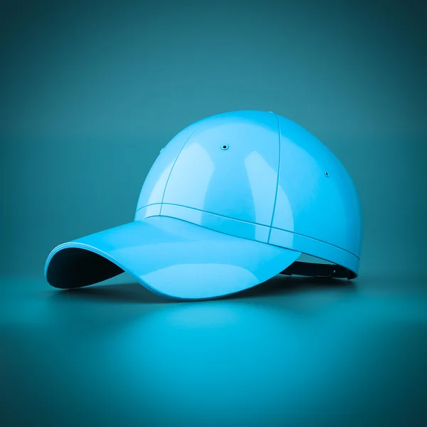 Casquette de baseball bleue rendu 3D — Photo