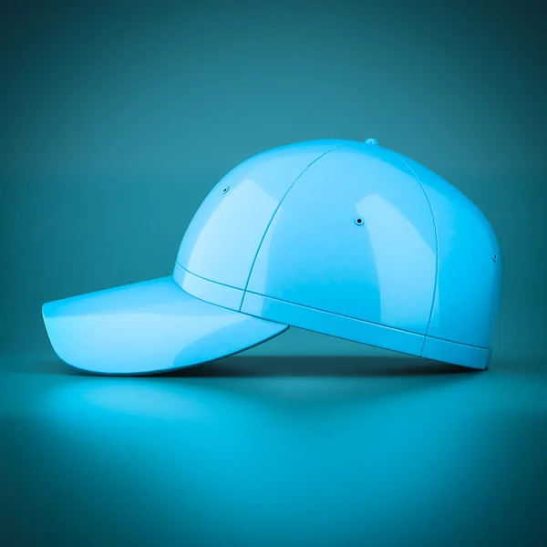 3D візуалізація блакитної бейсбольної шапки — стокове фото