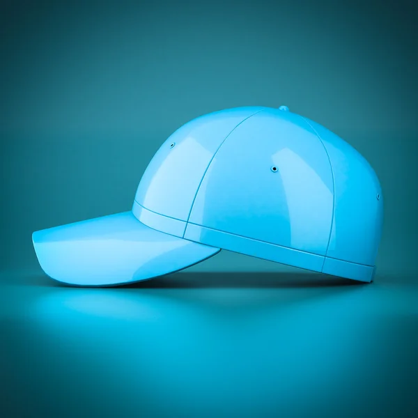 Casquette de baseball bleue rendu 3D — Photo