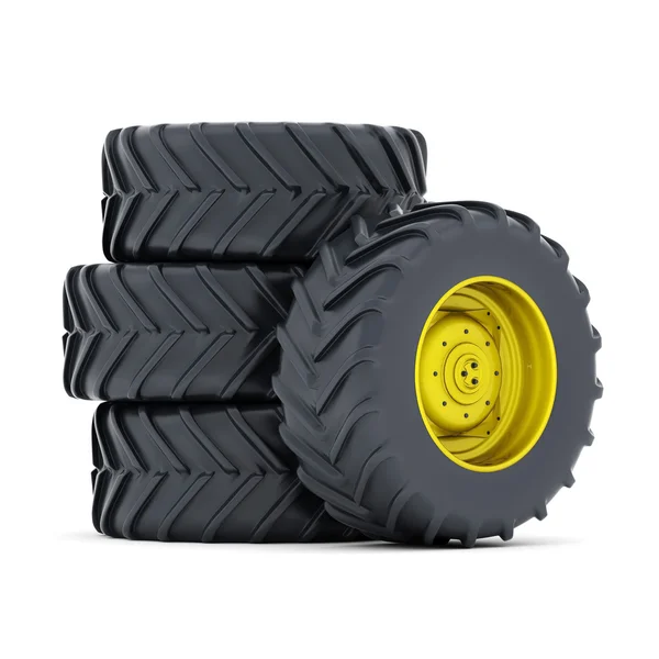 Tractor wheels isolated — Stock Photo, Image