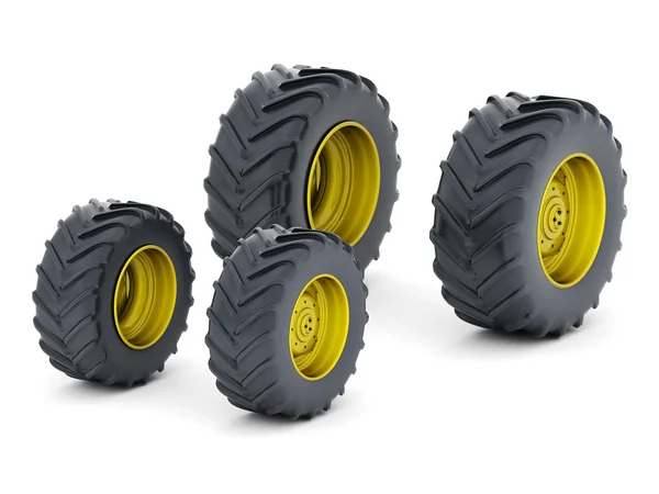 Tractor wheels isolated — Stock Photo, Image