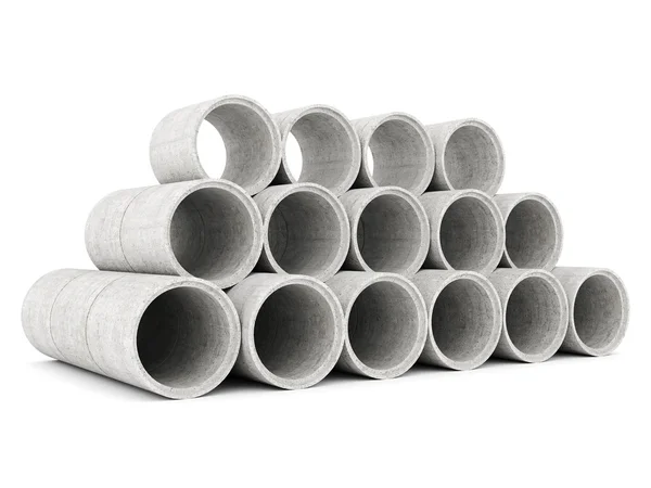 Concrete pipes isolated — Stock Photo, Image